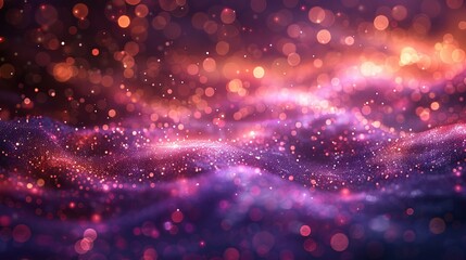 Aufkleber - A festive purple and golden luminous background surrounded by glowing bokeh lights. Christmas concept. Bokeh lights effect on transparent background. Isolated with bokeh lights effect.