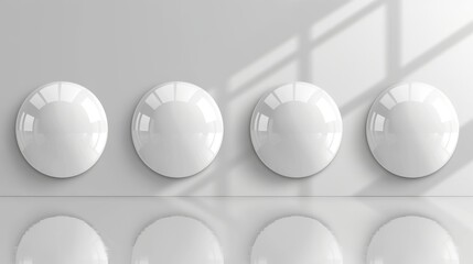 Aufkleber - Gray round and oval shadows isolated on transparent background with realistic edges.