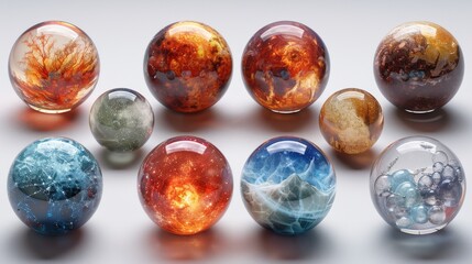 Aufkleber - Set of different energy protection spheres