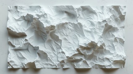 Poster - An empty paper mockup on a wall with a wrinkled white paper template. A blank glued folded paper mockup.