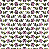 Fototapeta Pokój dzieciecy - delicate pink purple botanical tiny flowers and leaves in regular rows spring season holiday vector seamless pattern set on white background