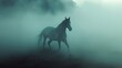 Horse in mist. Generative AI