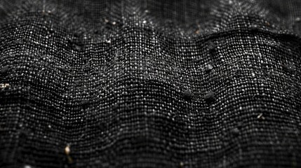 Poster - Textile texture modern. Distressed texture of weaving fabric with grunge background. Abstract halftone modern illustration. Overlay for depth effect. Black isolated on white. EPS10.