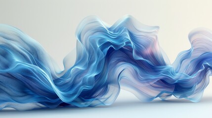 Aufkleber - 3D rendering of dynamic sound wave isolated on white background. Musical particle pulsing. Blue energy flow concept.
