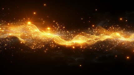 Aufkleber - Laser beam with golden ambient light effect. Transparent isolated on black background. Modern illustration. directional spotlight.