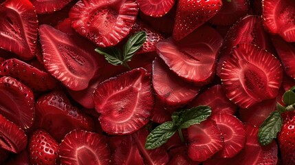 Wall Mural - Strawberry background. Generative AI