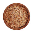 Wooden bowl filled with assorted chopped nuts on Transparent Background