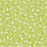Fototapeta Pokój dzieciecy - messy delicate white linear botanical tiny flowers and leaves spring season holiday vector seamless pattern set on light green background