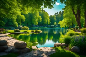 Wall Mural - pond in the park