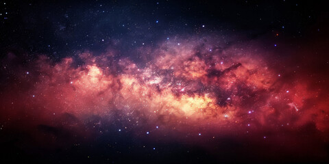 Wall Mural - background with space, clouds streak across the red milky way, galaxy with stars on night starry sky