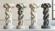 AI generated illustration of knotted marble columns
