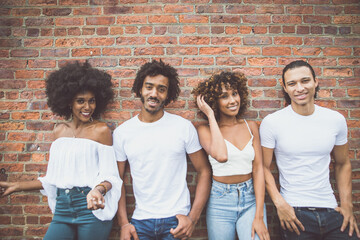 Wall Mural - Group of friends spending time togeher in New york city