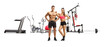 Man and woman with exercise equipment