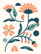 Colorful Geometric Flower Botanical Flat Illustration Decoration