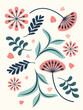 Colorful Geometric Flower Botanical Flat Illustration Decoration