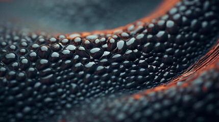 Sticker - water bubbles are floating on a black surface and red light is shining