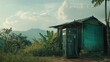 An atmospheric water generator in a rural community, illustrating the potential for sustainable water solutions in remote areas,