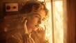 © Oskar Reschke - A dreamy portrait of a beautiful woman listening to a radio, lost in thought. Soft lighting and a touch of mystique draw inspiration from the enchanting portraiture