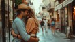 © MD Media - Young lovers couple in love hugging and kissing Romantic couple in love kissing in Venice, Italy - Tourists having fun on city street at holiday - People, love and holidays concept