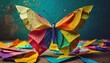 diy butterfly step by step instructions craft made of colored paper with copy space image place for adding text or design
