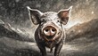 vector illustration of pig in engraving style hand drawing sketch