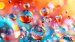 Vibrant Abstract Colorful Water Drops Background