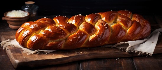 Poster - Loaf of bread on cutting board