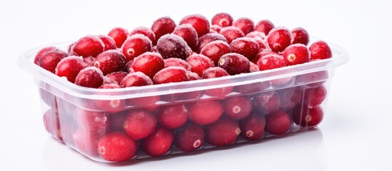 Aufkleber - Plastic container filled with ripe cherries