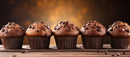 Poster - Chocolate cupcakes topped with chocolate chips