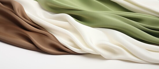 Poster - Different colored textiles on white background