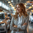 Car Dealership Sales Associate Presents Models to Business Fleet Clients