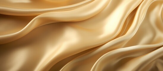 Poster - Silk fabric in gleaming gold close-up