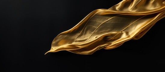 Aufkleber - Gold fabric closeup on dark backdrop