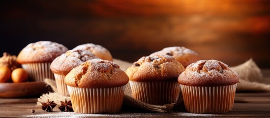 Poster - Muffins displayed with spices and nuts