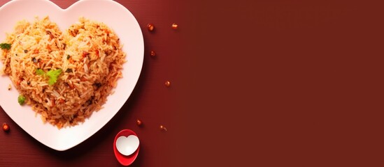 Aufkleber - Heart-shaped rice plate with a spoon