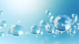 Fototapeta Przestrzenne - Bubbles 3D rendering, advertising background