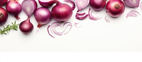 Poster - Onions bunch on white surface