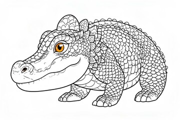 Wall Mural - illustration of a crocodile mandala 