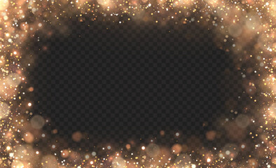 Wall Mural - sparkling magic dust particles. the bokeh effect of light is isolated on a transparent background. y