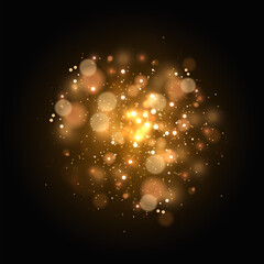Wall Mural - sparkling magic dust particles. the bokeh effect of light is isolated on a transparent background. y
