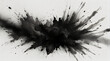 Abstract Black Ink Explosion on White Background”