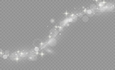 Wall Mural - white glowing light line swirl effect. white lines with lighting effects isolated on transparent bac