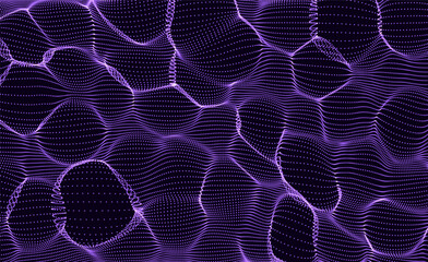 Aufkleber - Abstract Medical Science Flowing Particles Background. Abstract Biological Mutation or Microscopic Virus Concept. Biology, Chemistry, Virology Vector Illustration.