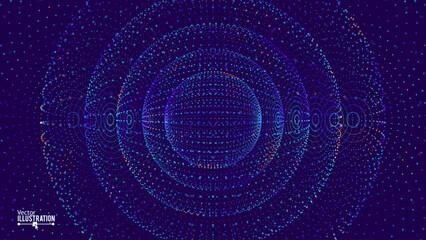 Leinwandbilder - Abstract 3D Spheres Inside Bigger Spheres. Futuristic Technology Style. Vector Illustration. Futuristic Astronomy Science Abstract Solar System Tech HUD Backdrop.