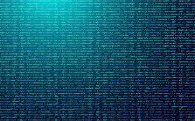Fototapete - Software Web Developer Programming Code. Javascript Abstract Computer Script - Random Parts of Program Code. Vector Illustration. Learn Programming Framework Concept.