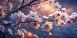 cherry blossoms bloom closeup. pink flowers