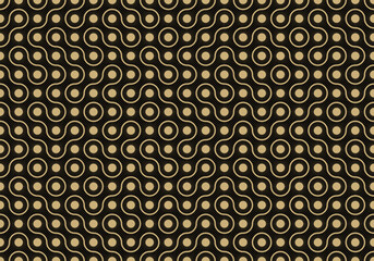 Fototapete - Seamless Truchet Pattern Background. Seamless Vintage Circles Geometric Texture. Vector Illustration for Prints, Home Decor, Fashion Fabric.