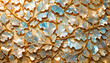 dekorative Vorlage mit Blätter Formen in Perlmutt auf Hintergrund in Gold für Karten Geburtstag Liebe Grüße Einladungen Postkarte herzliche Wünsche Freundschaft Verpackungen Herbst Sommer