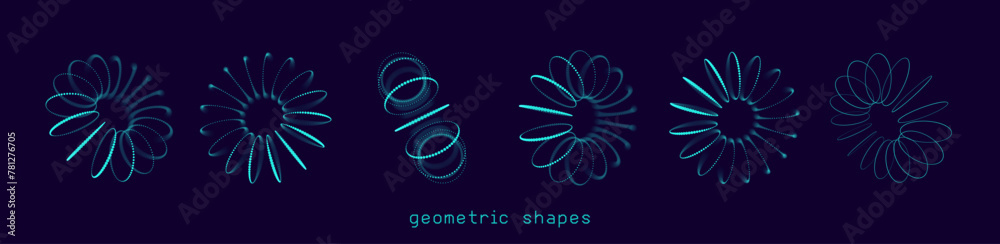 Torus Field Vector 3D Torus Dots and Lines. Electromagnetic Force Field Concept. Science ...