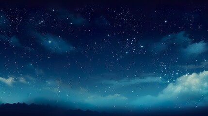 a beautiful night canvas featuring scattered stars peeking through drifting clouds, ideal for creati
